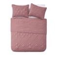 thumbnail image 3 of VCNY Home Mauve 3-Piece Grey Geometric Polyester Quilt Set, Full/Queen, 3 of 6