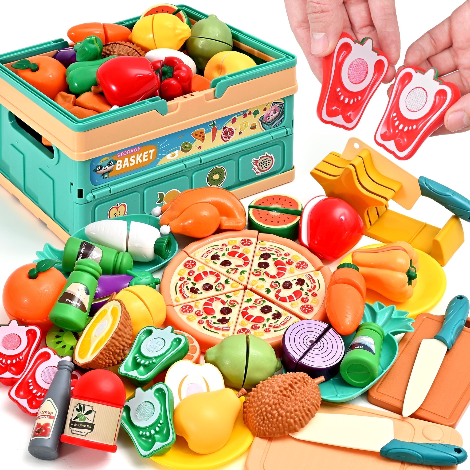 新品未使用　ラーニングリソース　朝食昼食夕食3点セット　キッチントイ 知育玩具 Learning Resources Healthy Dinner Play Food Basket - Walmart.com