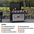 thumbnail image 5 of Blackstone Bronco Outdoor Combo Griddle, 36 Inch 4-Burner Flat Top Grill with Vertical Pellet Smoker, 5 of 13
