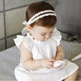 thumbnail image 3 of MyBeauty Baby Hair Band Newborn Comfortable Bows Baptism Toddler Elastic Lace Headband for Baby White, 3 of 7