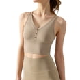 thumbnail image 4 of Chaleco deportivo con cuello en V y almohadilla para el pecho, ropa exterior de verano, ropa de yoga sexy con espalda cruzada, chaleco de fitness de color sólido para mujer, 4 of 4