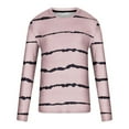 thumbnail image 5 of Penkiiy Men Casual Round Neck Long Sleeve Pullover Stripe Printed T-Shirt Blouse Tops XL Pink, 5 of 5