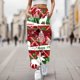 thumbnail image 2 of Gibobby pantalones negros mujer Leggings elásticos largos de Navidad para mujer, cinturón con estampado de árbol de Papá Noel y de nieve, pantalón diario informal (Rojo, S), 2 of 4