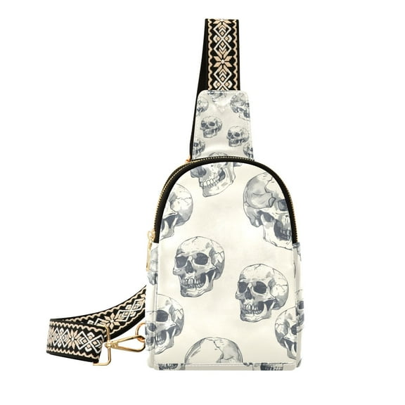Skulls Crossbody Bags Backpack Chest Bag Shoulder Bag Waist Bag for Outdoor Travel Hiking Fitness Cycling