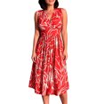 thumbnail image 2 of Bxsruta Womens Summer Sundress Bohemian Floral Pleated Midi Dresses Casual Flowy Tank Dress, 2 of 7