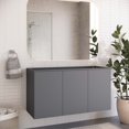 thumbnail image 2 of Wall Mount Vanity Cabinet (Sink not included), Grey Gray, Melamine Wood , Hotel Bedroom Bathroom, Modern Contemporary HB33819, 2 of 10