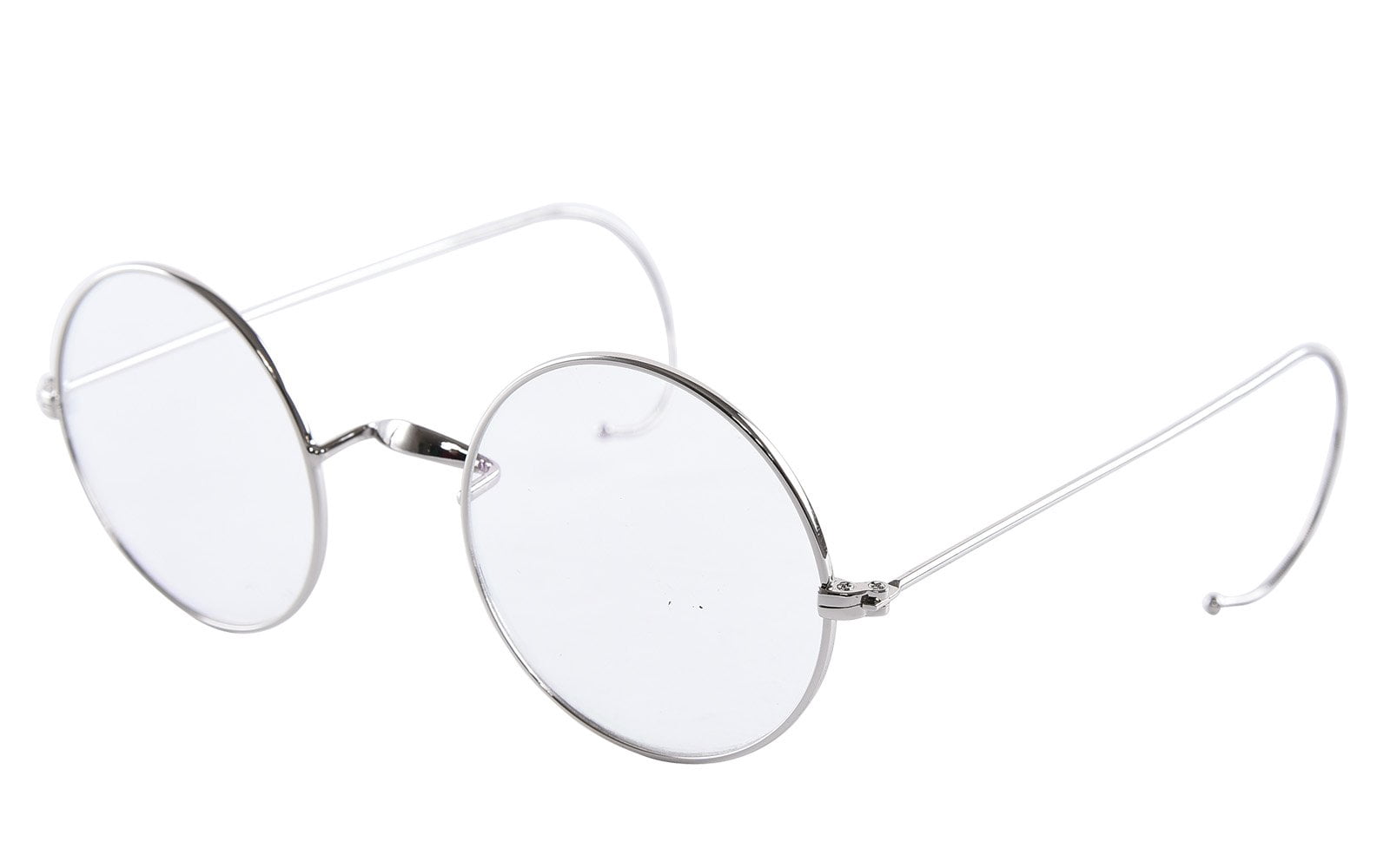 Blue Light Blocking Reading Glasses, Retro Mid Large Round Wire Rim Glasses Readers with Cable Temple No Nose Pads