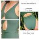 thumbnail image 4 of Traje de baño transpirable con cintura recortada para divertirse en la playa, conjunto de bikini con escote en V talla 5 XL, 4 of 5