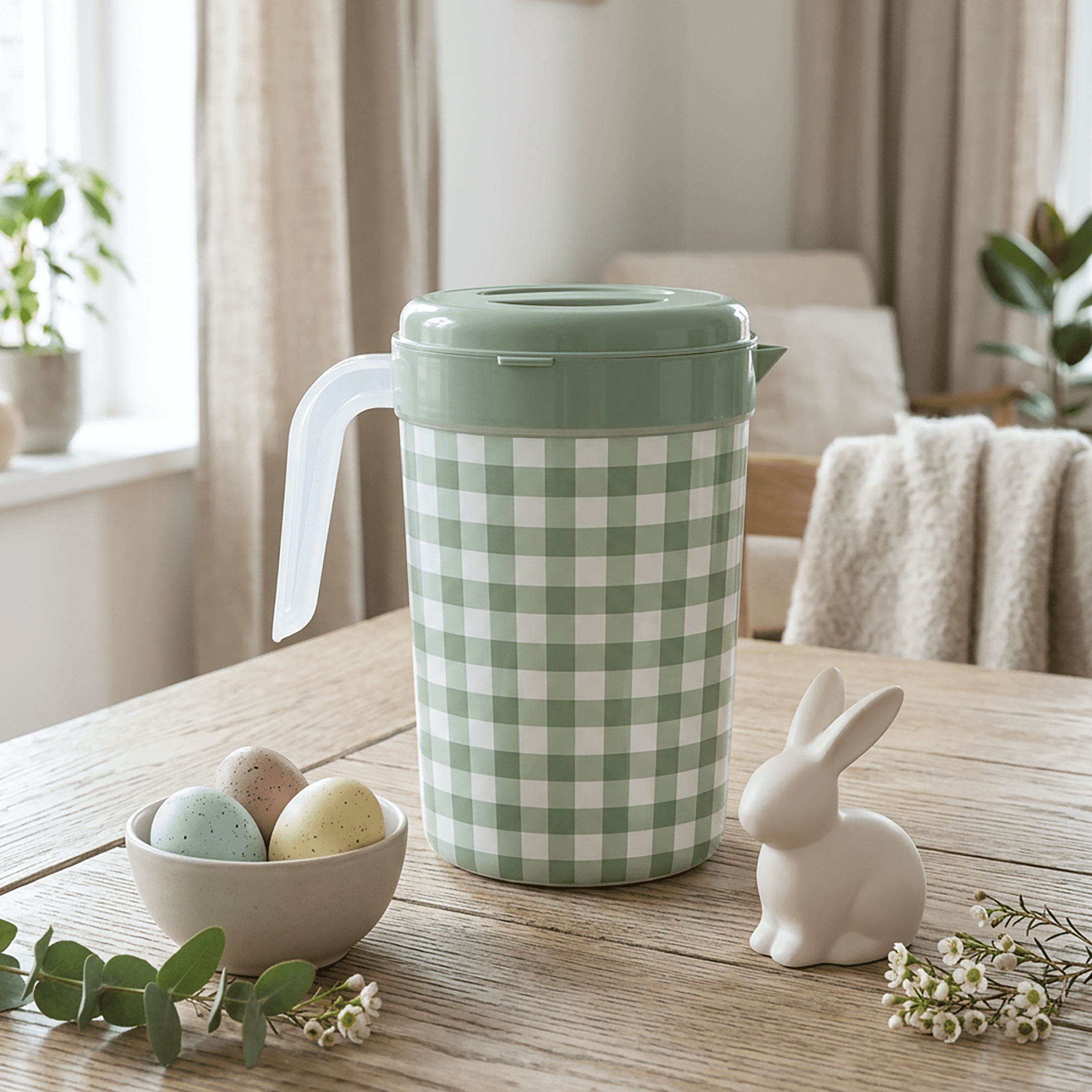 Way to Celebrate 1-Gallon Green Pitcher with Classic Cottage Core Design