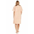 thumbnail image 4 of Dream8teen Women's Snaps Front Closure House Dress Short Sleeve Woven Housecoat Duster Lounger Robe 2012 Orange Striped 3X-Large, 4 of 5