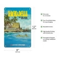 thumbnail image 2 of Hawaii - United Airlines - City of Refuge Honaunau Bay - Vintage Airline Travel Poster by Michael Hagel c.1970s - 8 x 12 inch Vintage Metal Tin Sign, 2 of 4