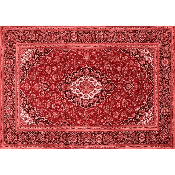 Ahgly Company Indoor Rectangle Medallion Red Traditional Area Rugs, 2' x 5'