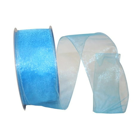 UPC: 0840108865398 | Jam Paper Sheer Wired Ribbon  2 1/2 Inches X 50 Yards  Turquoise  1/Pack