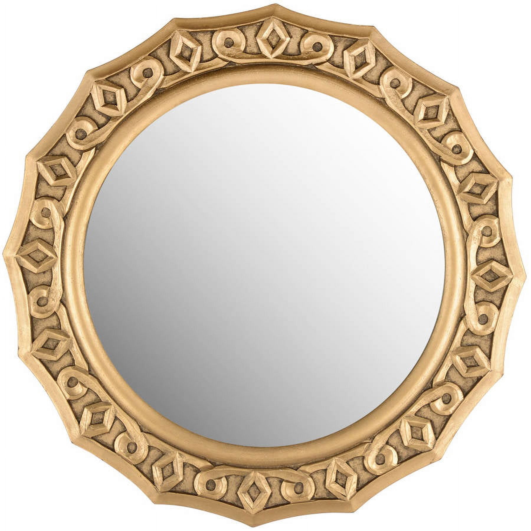 SAFAVIEH 18" Round Gossamer Decorative Lace Mirror, Gold