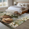 thumbnail image 4 of 6'x9' Area Rugs, Spring Floral Indoor Outdoor Area Rug for Living Room Bedroom, Summer Flowers Pastoral Bee Washable Bathroom Rugs Kitchen Floor Carpet Mats Home Decor Aesthetic, 4 of 8