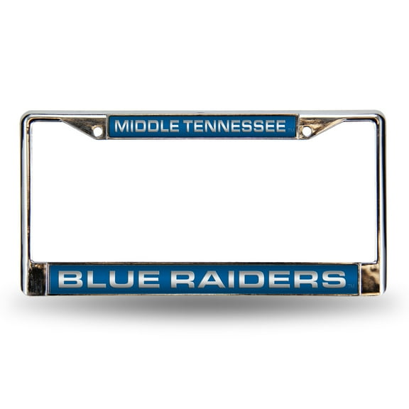 Middle Tennessee Blue Raiders Chrome Metal Laser Cut License Plate Frame