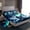 Blue Green, variant on Castle Fairy Jungle Wildlife Wolf 4-Piece Full Size Sheets for Teens Boys Men,Woodland Animal Bed Sheets,Black Grey Lightweight Sheet Sets,Breathable Home Decor