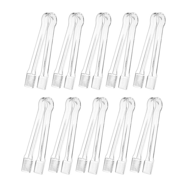 10 piezas de hielo de hielo multifunción transparente portátil fácil de agarrar los utensilios de servicio clip de pan para aperitivos de