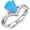 5, variant on 925 Silver Blue Pear-Cut Opal Ring with Moissanite Interlaced Arm Design Statement Ring Cat's Eye Jewelry for Women (Ring Size 5-9)