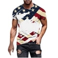 thumbnail image 2 of UVEASISHA Summer T Shirts for Men Big and Tall American Flag Graphic Short Sleeve Crew Neck T-Shirt 4th of July Independence Day Tee Tops Blue XL, 2 of 5