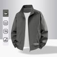 thumbnail image 2 of Jerdar Men's Nylon Jacket Lightweight Thin Zip Pockets Solid Color Long Sleeve No Hood Casual Windproof Water Resistant Everyday Coat Outerwear Crop Jackets for Men, 2 of 8