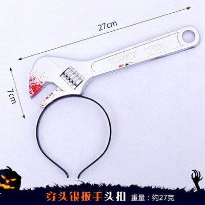 Aros de pelo de simulación de Halloween a través de la cabeza hacha afilada cuchillo de cocina diadema fantasma Festival feliz decoración de fiesta de Halloween