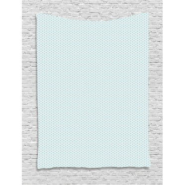 Vintage Blue Tapestry, Circles with Inner Dots and Spots in a Symmetrical Order on White, Wall Hanging for Bedroom Living Room Dorm Decor, 60W X 80L Inches, Baby Blue and White, by Ambesonne