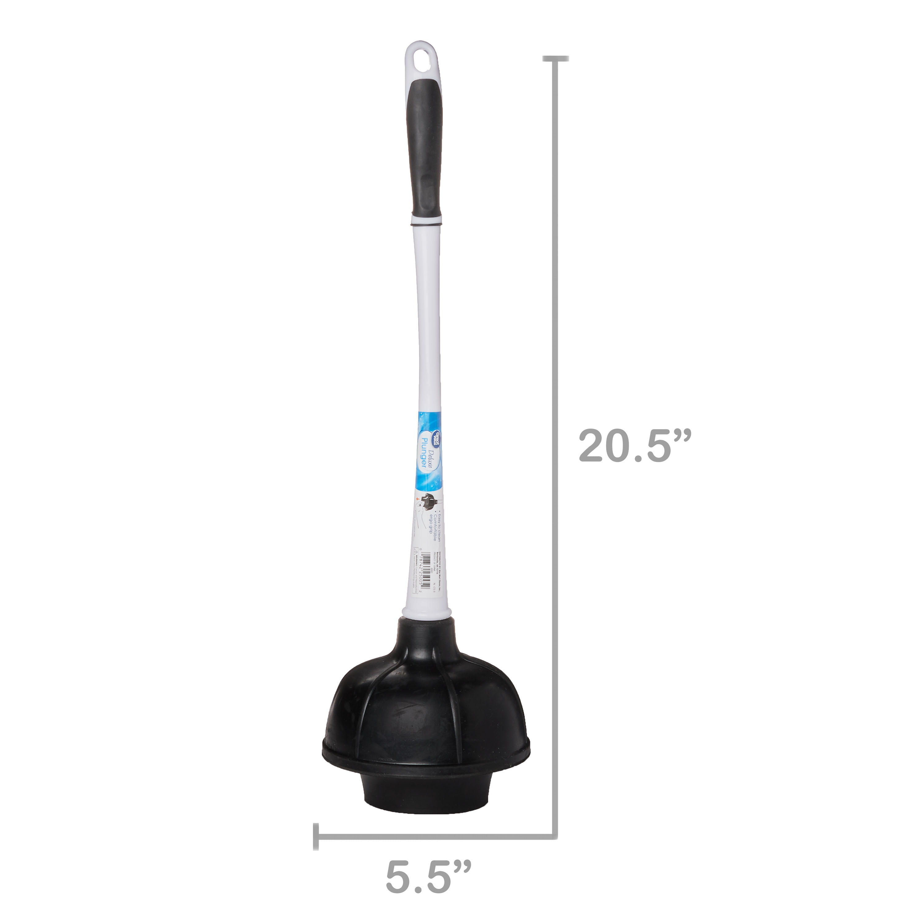 great value deluxe plunger with ergonomic plastic handle