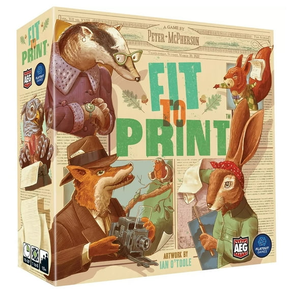AEG: Fit to Print - Alderac Entertainment Group, Enjoy Relaxing Solo Puzzles Or Frenetic Action Up To 6 players, Tile Placement Board Game, Ages 10 , 1-6 Players