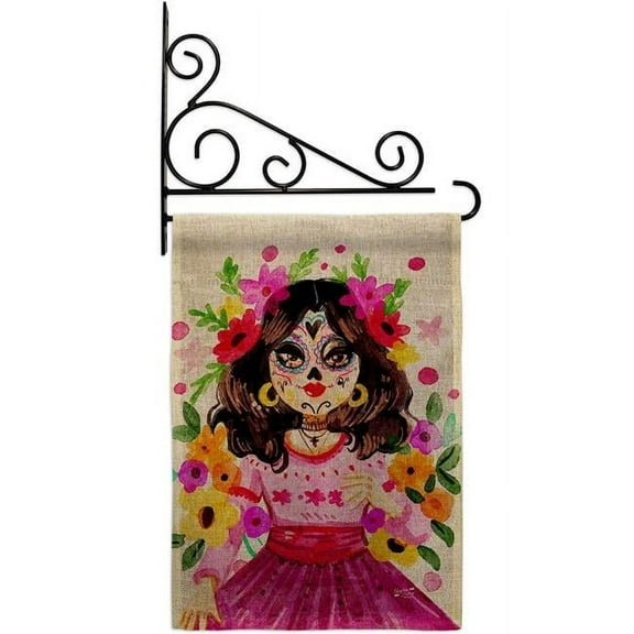 Angeleno Heritage GS130410-DB-03 La Catrina Falltime Day of Diad 13 x 18.5. in. Double-Sided Decorative Vertical House Garden Flag Set for Decoration Banner Yard Gift