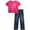 Baby Phat Candy Pink Hearts/Denim, variant on Baby Phat Girls Denim Pants Set Soft Crewneck Girls Shirts and Wide Leg Denim Jeans Set 2 Piece