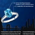 thumbnail image 2 of Gem Stone King 10K White Gold Swiss Blue Topaz Engagement Ring for Women | 2.25 Cttw | Oval 9X7MM | Gemstone November Birthstone | Size 9, 2 of 6