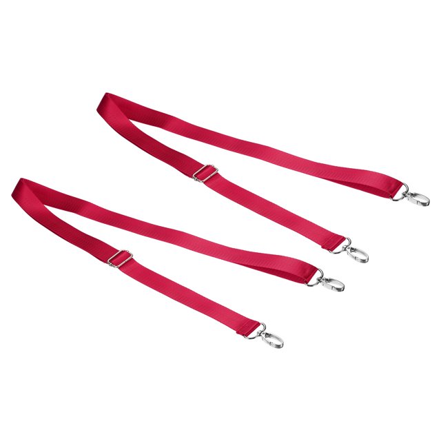 Unique Bargains Sangle d'Épaule de 59 Pieds, 2 Pcs Sangle de Remplacement en Nylon Réglable de 0,98 Pieds de Largeur avec Crochets Pivotants en Métal, Rouge