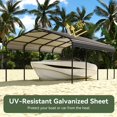 thumbnail image 6 of Aoxun 12x20 FT Metal Carport, Heavy Duty Carport Canopy with Galvanized Steel Roof & Frame, 12'W x 20'D x 8.8'H Metal Garage Building Car Ports Shed for Car, Boat, Pickup and Tractors, 6 of 7