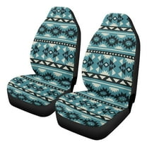 Uorisanigo Car Seat Cover Stylish Car Accessories Fluffy Fur Blue Aztec Nation Seat Covers 2-Pack Soft Seats Cushions, Coral Velvet Cloth, Universal for SUV Trucks Sedan