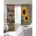 thumbnail image 4 of Sunflower Yellow Blackout Curtains for Bedroom Living Room Darkening Curtains 90 Inch Sunshine Butterfly Farmhouse Wood Brown Black Out Window Curtain Privacy Window Treatment Drapes 52"x90"x2, 4 of 9