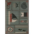 thumbnail image 2 of Unique Loom Outdoor Coastal Collection Area Rug - Nautiscape (4' 1" x 6' 1" Rectangle Blue/Red), 2 of 9