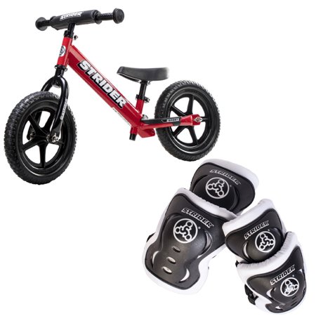 Strider 12 Sport Balance Bike + Elbow and Knee Pad Set for Kids 2 - 5 Years (Best Balance Bike For 4 Year Old)