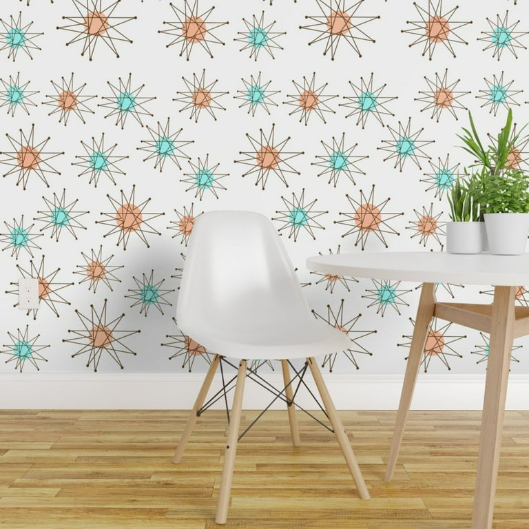 Peel & Stick Wallpaper 9ft x 2ft - Pattern Mid Century Modern