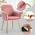 thumbnail image 5 of Set of 2 Leathaire Dining Chairs w/Removable Cushion, Mid-Back Leisure Armchair Pink, 5 of 8