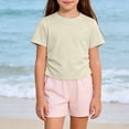 thumbnail image 5 of Cethrio Girls Cotton T-shirts, School Casual Short Sleeve Crew Neck Summer Tops Kids Tees Mint Green Size 2-3 T, 5 of 5