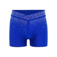 thumbnail image 3 of Oyolan Girls Ballet Dance Shorts Gymnastics Sports Bottom Figure Skating Shiny Rhinestone Shorts Royal Blue 12, 3 of 7