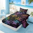 thumbnail image 2 of Manfei Rainbow Sea Turtle Twin Sheet Sets for Kids Boys and Girls, Marine Animal Print Bedding 3pcs, 1 Flat Sheet, 1 Fitted Sheet and 1 Pillowcase, 2 of 6