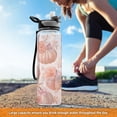 thumbnail image 6 of 32oz Transparent Sports Water Bottle with Straw for Kids Adults Outdoor School Gym Fitness Pastel Pink Pumpkins, 6 of 7