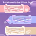 thumbnail image 2 of GEEZER 2.4G Wireless Keyboard Mouse Combo 84 Keys Membrane Keyboard Ergonomic Mouse 3-gear Adjustable DPI Cute Appearance Purple, 2 of 8