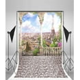 thumbnail image 2 of GreenDecor 5x7ft Romantic Eiffel Tower Photography Studio Backdrops Paris Urban Scenic Photo Shoot Background Outdoor Building Vintage Pillars Old Bri, 2 of 4