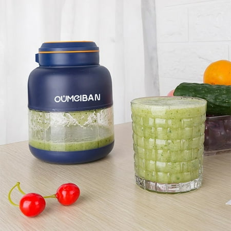 

Meitianfacai Portable Juicing Cup For Shakes Type C Rechargeable Portable Juicer Two Lids Interchangeable Use Fruit And Vegetable Juicing Cup