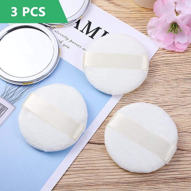 GOOHOCHY Fluffy Body Powder Puff Body Puff for Skincare Routine Adults 3 Pcs