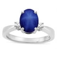 thumbnail image 2 of Star K � 3 Three Stone Oval Created Star Sapphire Classic Engagement Promise Ring, 2 of 9