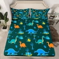 thumbnail image 2 of Homewish Teens Dinosaur Animal Bed Sheets, Funny Jungle Wildlife King Sheets, Kawaii Cartoon Theme Sheet Set, Ultra Soft Bedroom Decor, 4 Pieces, 2 of 7